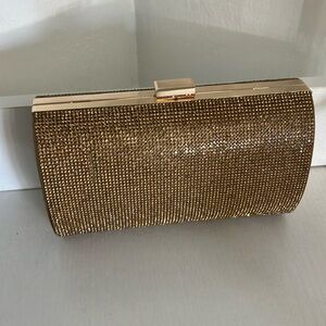 INC Gold Sparkly Clutch